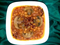 خوراک نخود و قارچ