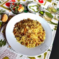 لوبیا چشم بلبلی پلو شیرازی