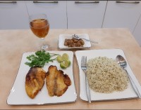 سبزی پلو با ماهی و رب نارنج