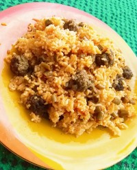 لوبیا پلو با گوشت