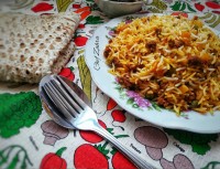 استانبولی پلو با نخود سبز