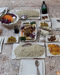 سبزی پلو با ماهی قزل آلا و رب نارنج