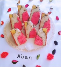 کیک موجدار رنگارنگ