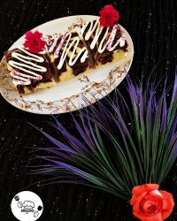 کیک ساده دو رنگ