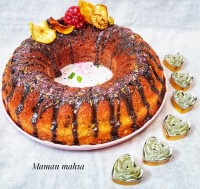 کیک گردویی باشکلات چیپسی