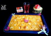 کیک تخته ای نارگیل و کشمش