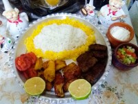 کباب تابه ای مرغ و گوشت