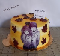 کیک خامه ای سفارش مشتری