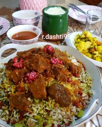 باقالی_پلو_با_گوشت ماست_خونگی