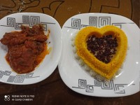 زرشک پلو با مرغ بارانا پز