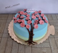 کیک خامه ای سفارش مشتری