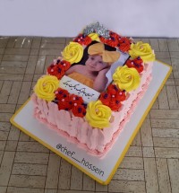 کیک خامه ای سفارش مشتری