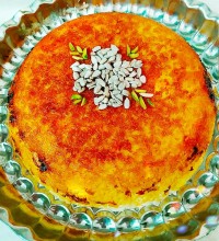 ته چین مرغ با زرده تخم مرغ