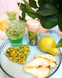 خلال پسته خانگی شربت خیارسکنجبین