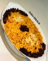 پلو مرغ مخلوط با زرشک