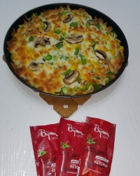 پیتزای مرغ و قارچ