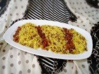 عدس پلو با مرغ