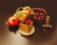 دسر جعبه بیسکوییتی انار