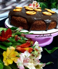 کیک قهوه با سس قهوه