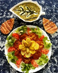 کوکوی لپه و مرغ آش کلم