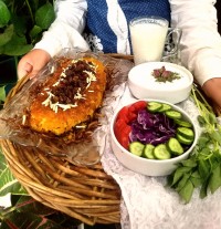 ته چین کشمش و لپه