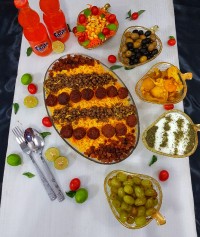 عدس پلو با گوشت قلقلی