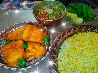 ماهی سفید و سبزی پلو
