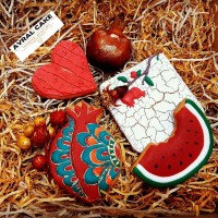 کوکی هندوانه با روکش رویال آیسینگ کوکی یلدایی