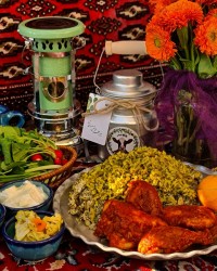 باقالی پلو با مرغ برای عکاسی تبلیغاتی