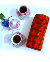 رولت شیرشکلاتی طرح دار