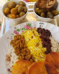 عدس پلو با گوشت