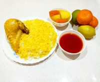 کته ومرغ زعفرونی