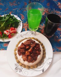 ناهار امروز ما.....کته و کباب گوشت