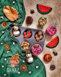 کاپ کیک هندوانه ای ایده یلدایی