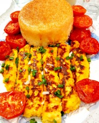 کته و کباب سینه مرغ ناهار امروز