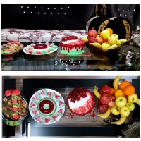 میز یلدای99/ کیک خامه با فیلینگ موز وگردو.چیزکیک.باسلوق.کوکی