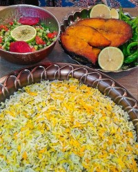 ماهی شیر با سبزی پلو