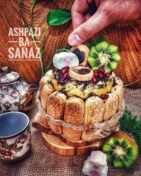 مینی کیک وانیلی با بیسکویت لیدی فینگر