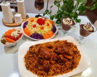 لوبیا پلو موس شکلات