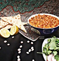 خوراک لوبیا چیتی با قارچ