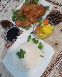 برنج وماهی با رب انار طبیعی