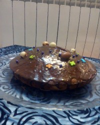 کیک پرتقالی با روکش شکلات کاکائو