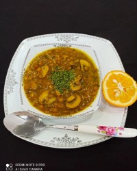 سوپ عدس وقارچ