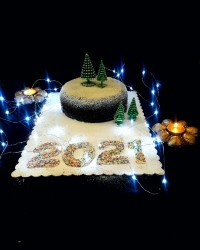 کیک کریسمس 2021 کیک شکلاتی