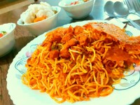 ماکارونی با گوشت مرغ