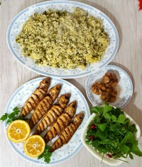 ماهی سفید و سبزی پلو