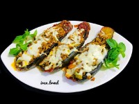 بادمجان شکم پردر ماهی تابه رژیمی