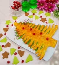 نان و کوکی طرح درخت کاج کریسمس مبارک (لطفا ورق بزنید)