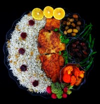 سبزی پلو باماهی سرخ کرده
