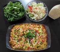 پاستا با گوشت دودی